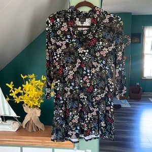 J. Jill Wearever Collection Quarter Sleeve Floral Tunic/Mini Dress (M)